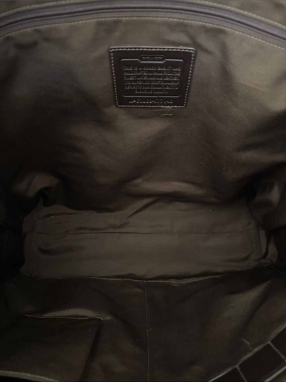 NWOT Coach Monogram Canvas Shoulder Tote with Tan Leather and Gold Stripe Scarf - Picture 11 of 16